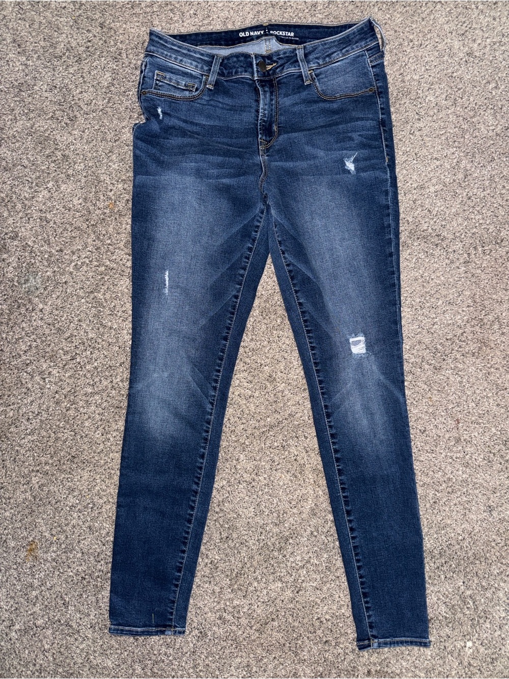 Old Navy Dark Wash Skinny Jeans with Subtle Distressing